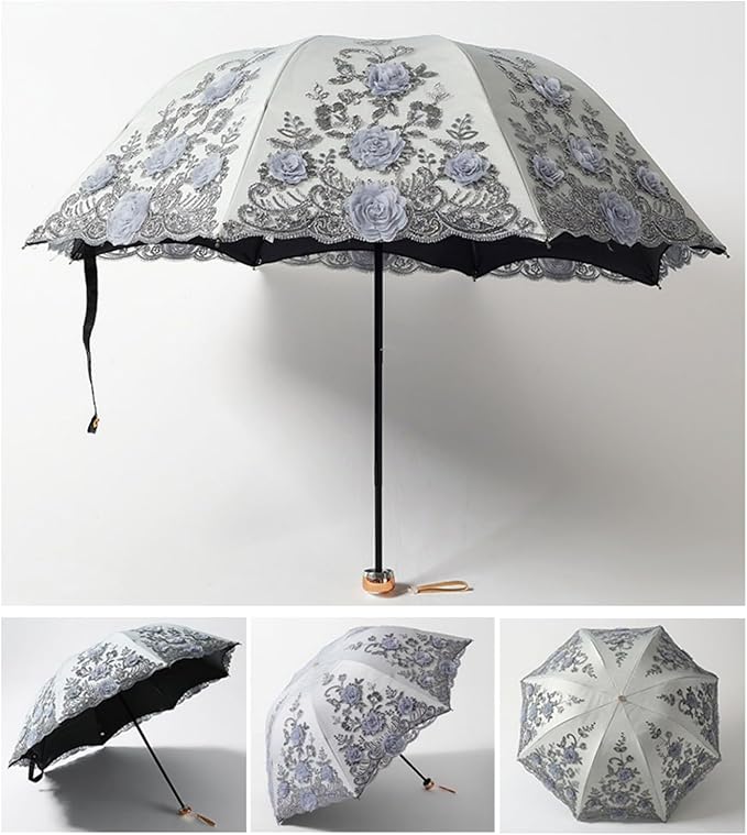 Honeystore Flower Lace Parasols for Wedding Party Lace Bridal Umbrella