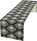 Gothic Table Runner,Dark Skull Pattern Table Runner for Home Kitchen Table Dining Garden Farmhouse Wedding Party Deco 13x120 Inch