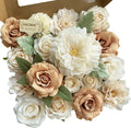 Roses Artificial Flowers Nude Bouquet Box Set for DIY Wedding Centerpieces for Table Bridal Baby Shower Decorations Party Home Decor Indoor Outdoor Faux Silk Floral Arrangements