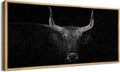 SIGNFORD Extra Large Framed Canvas Print Wall Art Monochrome Bull Illustrations Modern Art Relax/Calm Warm for Living Room, Bedroom, Office - 60"x30"