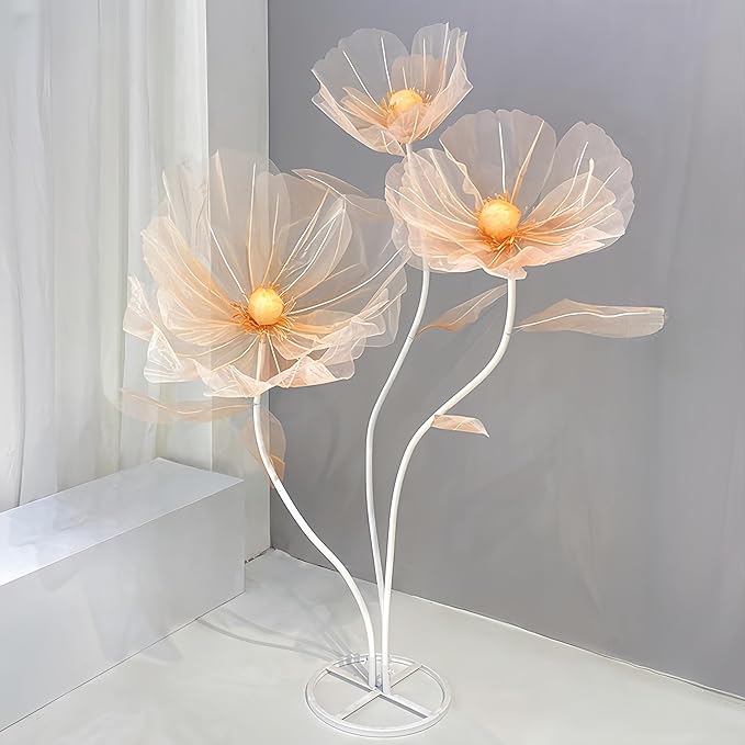Giant Flowers for Decoration, 5.58 ft Big Artificial Organza Flower for Wedding Reception Birthday Christmas Party Backdrop Decor Photography Props Shop Window Display, Champagne