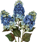 3PCS Fake Flowers Hydrangea Artificial Flowers 28" Long Stem Blue Faux Flowers for Vase, Real Touch Silk Flowers Décor for Floral Arrangement Home Farmhouse Office Hotel Decoration
