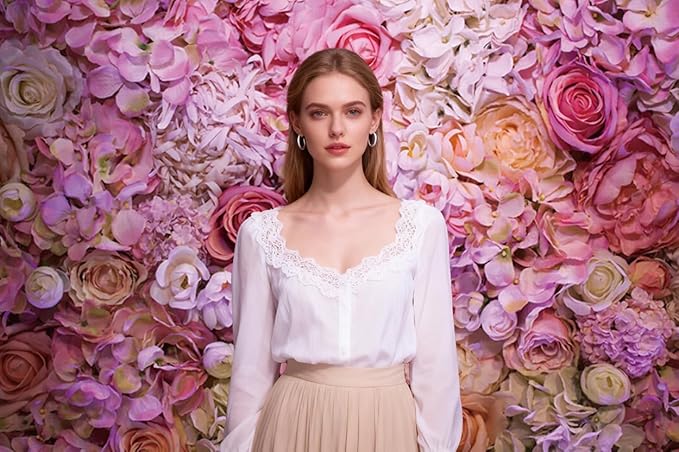 10x6.5ft Vinyl XMJJKUF Pink Floral Backdrop Flower Colorful Wedding Ceremony Girls Bridal Shower Background Birthday Party Decortaions Banner Portrait Photo Shoot Props