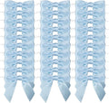 7Rainbows 30pcs Boutique 2.5" Light Blue Satin Ribbon Twist Tie Bows for Tying Up Packages Gift Wrapping