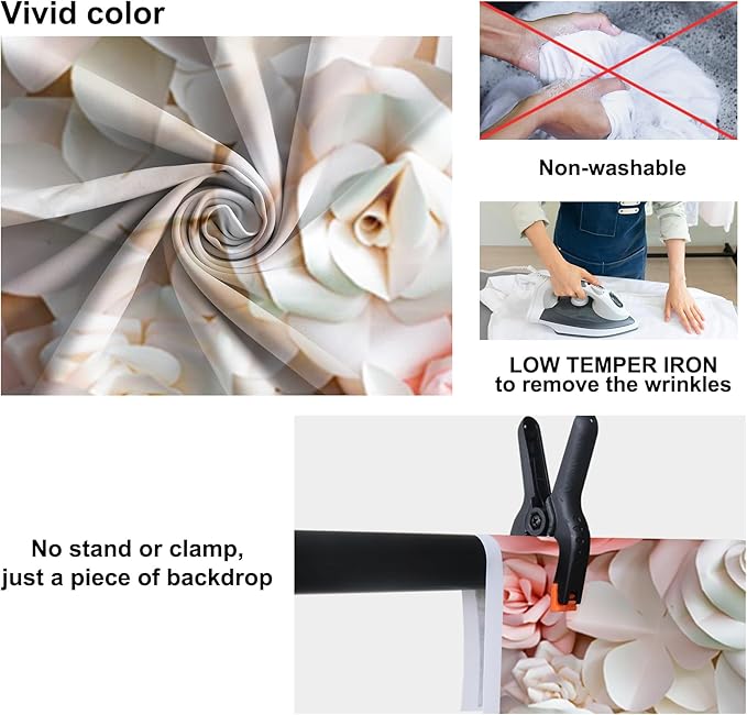 Baocicco 12x10ft Pink and White Paper Flowers Background Photography Backdrop Paper Flower Wall Gorgeous Wedding Flower Backdrops Beautiful Bride Baby Newborn Kids Background Props Portraits Booth