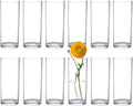 KLIFA- Carlsbad- Set of 12 Pieces, 7.68 Inch Tall, Plastic Cylinder Vases for Centerpieces, Shatterproof, High Transparency, Acrylic Flower Vase for Wedding, Parties and Home Decorations, Clear