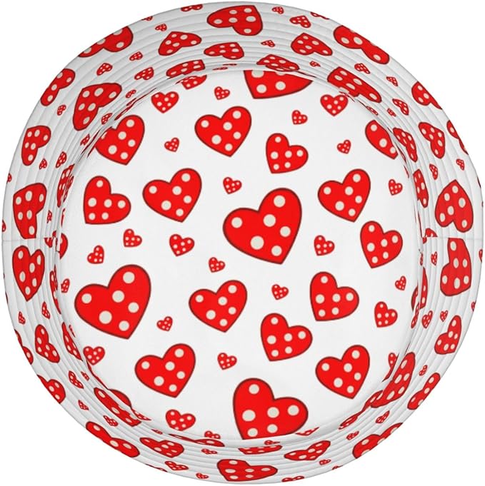 Love Bucket Hat Heart Fisherman Cap Romantic Bucket Hats Sun Caps for Hiking Camping