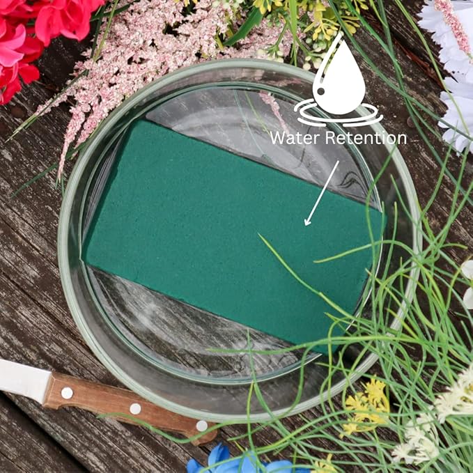 FLOFARE Pack of 6 Floral Foam Blocks Each (5.5"L x 3.1"W x 1.7"H) Green Wet & Dry Flower Foam for Fresh & Artificial Flower Arrangement, Plant Foam, Florist Supplies for DIYs, Arts, Crafts & Weddings