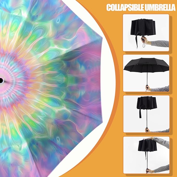 Small Compact Travel Automatic Folding Umbrella for Women, Portable Lightweight, Rain, Wind, UV Sun Shade