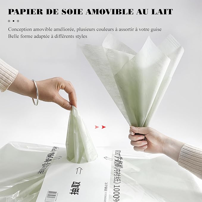 4 Packs 160 Sheets Waterproof Pleated Withdrawable Flower Wrapping Paper, Korean of Cotton Non-Woven Floral Bouquet Paper, 11.4" x 11.4", Gift Packaging for Flower Shops and DIY Fresh Flowers (White)