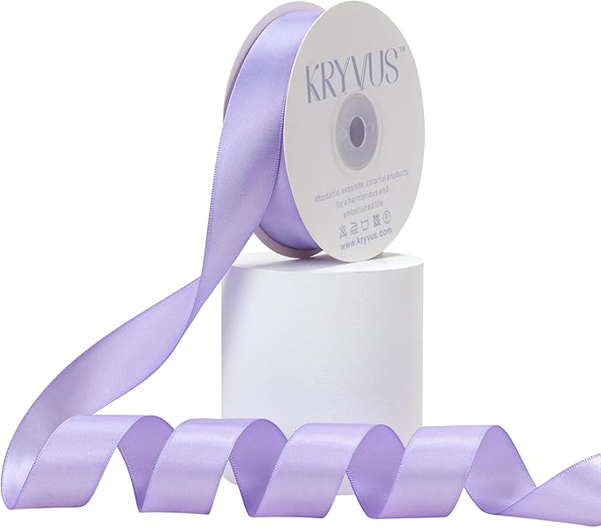 Lavender Satin Ribbon, Double Faced 7/8 Inch X 25 Yards Lavender Ribbon, Premium Satin Ribbons for Gift Wrapping, Crafts, Hair Bow Making, Sewing, Flower Bouquet, Wedding Party Decor