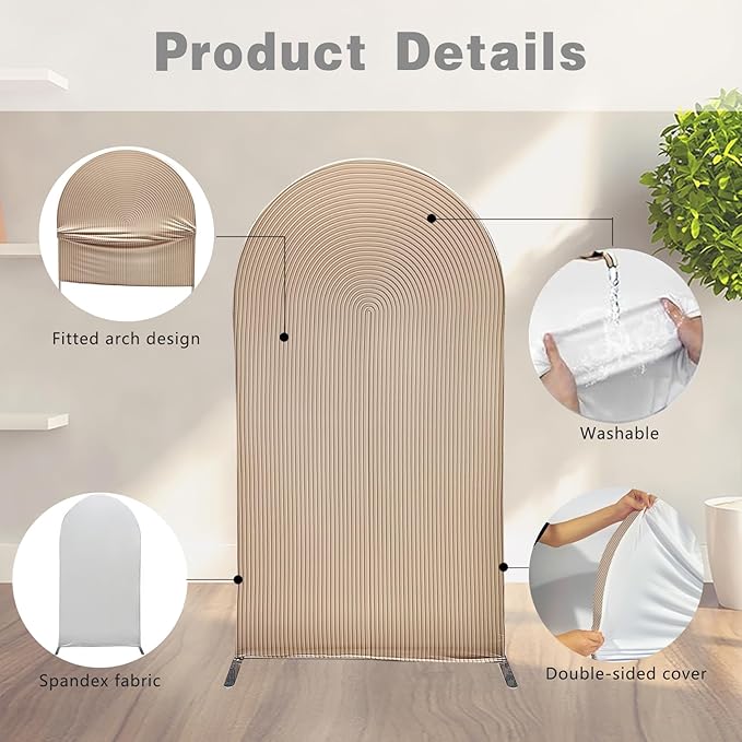 Arch Backdrop Cover Baby in Bloom Baby Shower Arch Stand Spandex Fabric Cover Blue Flowers Floral Pink Bows Girls Birthday Party Baptism Decorations (3.3X6.5ft,G-3854)