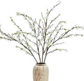 43" Cherry Blossom Branches, 4 Pcs Realistic Silk Artificial Flowers for Indoor Decor, Faux White Cherry Blossom Flower for Vase, Wedding Decoration, Home Centerpieces, Fake Floral Arrangement