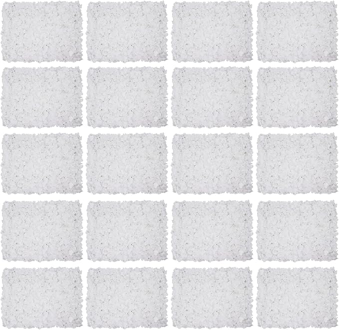 16"x 24" Artificial Flower Wall Panels,Flower Wall Mat Silk Flower Panels for Outdoor Garden Backyard Fence Fence Privacy Screen and Indoor Wall Decor(20Pcs White,Style 3)