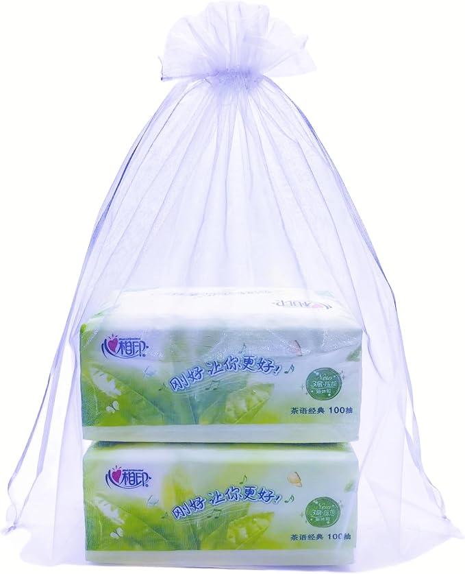 QIANHAILIZZ 50 Pack 12 x 16 Inch Drawstring Jewelry Gift Organza Bags Plant Covers Plants Protection Bag D5B (A-LILAC)