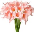 Mandy's PU Bright Pink Calla Lily Artificial Flowers 20 Stems 13.5in Faux Realistic Centerpiece for Thanksgiving and Christmas Decorations DIY Bridal Bouquet Home Décor