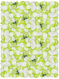 12Pcs Artificial Flower Wall Panel,3D 15" X 15" Silk Rose Mat Artificial Flower Wall,Decorative Backdrop Flower Panels Wall for Wedding Party Stage Baby Shower Decor (Green, White)