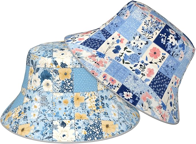 Bucket Hat Double-Side-Wear Reversible Sun Hat Beach Travel Hiking for Women Men