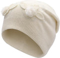 ZLYC Women Floral Slouchy Beanie Hat Double Layer Winter Knit Skull Cap