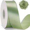 KINGLAKE Sage Green Satin Ribbon – 1 1/2'' x 100 Yards Polyester Sage Ribbon for Gift Wrapping, Light Green Ribbons for Crafts, Wedding Invitations, Baby Shower Decor, Floral Bouquets, Wreath Bows