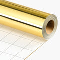 Merture Gold Wrapping Paper Roll - 17 In X 32.8 Ft(46.5 sq.ft.) Metallic Gold Solid Color Gift Wrap with Grid Cutting Lines for Christmas, Wedding, Birthday, Valentines Day, Mothers Day, Baby Shower