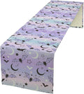 Gothic Table Runner,Cute Bat Star Sky Print Table Runner for Home Kitchen Table Dining Garden Farmhouse Wedding Party Decor 13x70 Inch