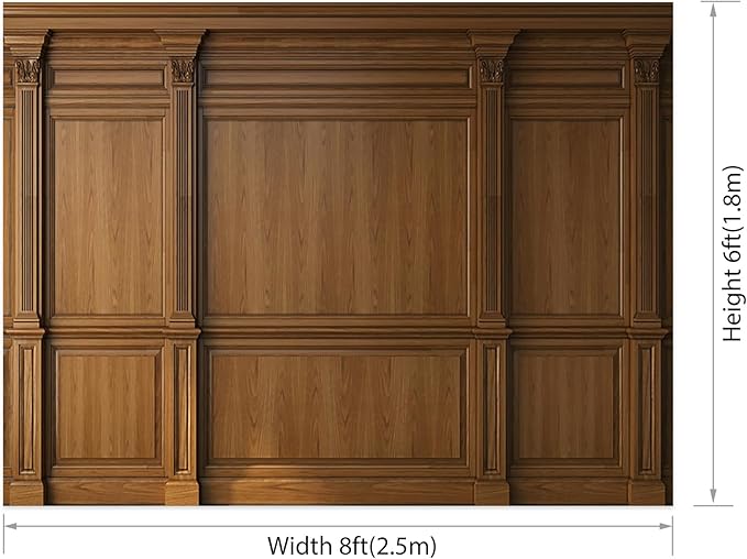 AOFOTO Vintage Room Inside Backdrop Classic French Frame Brown Walls Photo Background for Wedding Bridal Shower Party Banner Home Headboard Decor Wall Photo Studio Booth Props 8x6ft