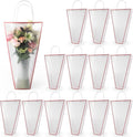 the florist Supply 14 Reusable Floral Vase Bag for Bouquets - Portable Flower Bouquet Bags with Ventilation Holes and Ergonomic Handles, Gift-Ready, Tuxedo Rose Gold