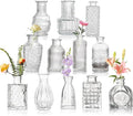 Bud Vases Set of 12 Pcs, Mini Glass Vases for Flowers, Vintage Vase for Centerpieces, Small Flower Vase Design for Wedding Home Flower Party Decor