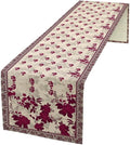 Elegant Floral Table Runner, Vintage Burgundy Maroon Flowers Classic Art Table Decoration Runner for Kitchen Dining Holiday Party Wedding Home Decor, 13x70 Inch