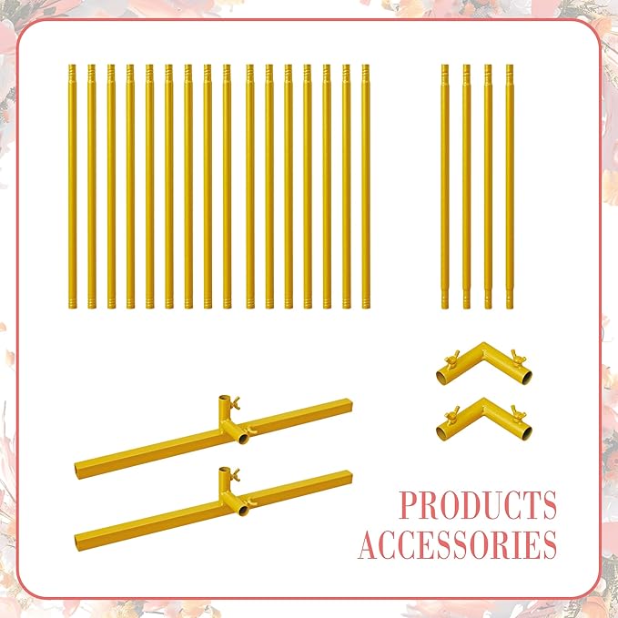 Xizlapu 6.6FTx6.6FT Wedding Arch Backdrop Stand Square Gold Metal Balloon Arch Frame for Ceremony Anniversary Garden Arbor Outdoor Baby Shower Photo Booth Photo Booth Background