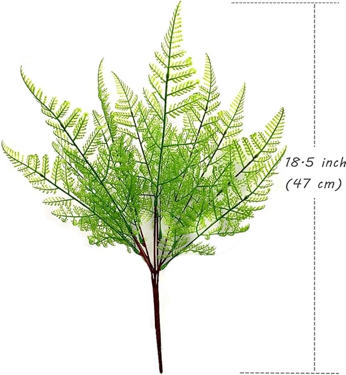 Artificial Fern Plants, PASYOU Fake Greenery Shrubs Plastic Bushes Grass Shrub Leaves Bush Home Indoor Outdoor Garden Verandah Wedding Party Décor Table Arrangement Decoration Planter Filler 4 Bunches