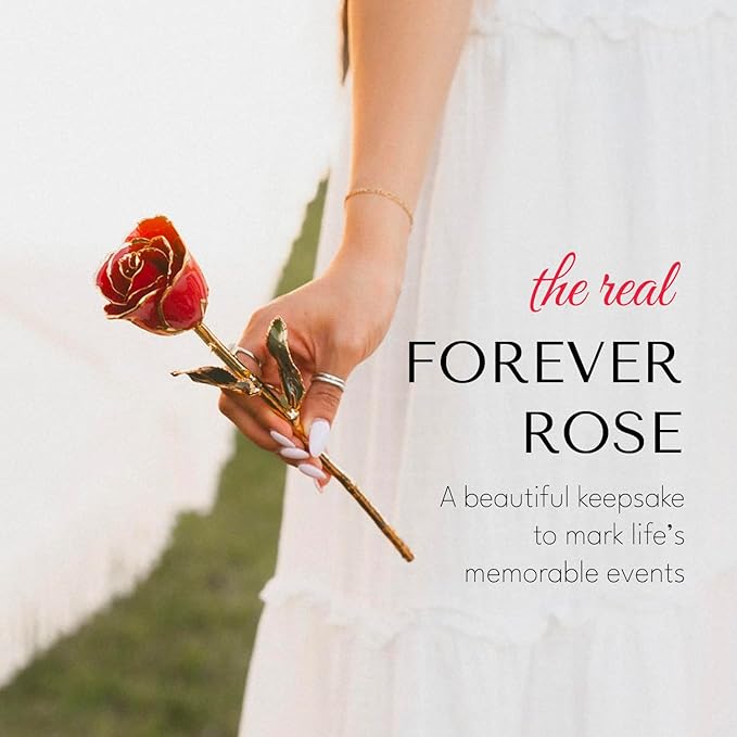 Forever Rose Real Rose Dipped in Platinum, Handcrafted Preserved Rose in Luxury Leather Display Case with LED Light, Romantic Gift for Her, Elegant Keepsake for Anniversary, Birthday, or Any Occasion