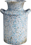 Rustic Vintage Metal Flower Vase for Decor Milk Jug Small Vases for Flowers Kitchen Decorations, Cylindrical,Perfect for Kitchen, Dining Room, Living Room,Housewarming Gift, Blue