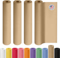 Brown Kraft Paper Roll 18" x 2160" (180 feet), Pack of 4 - USA-Made Brown Paper 30lb Thickness for Packing, Moving, Shipping, Crafts/Arts - 100% Recycled Natural Wrapping Material by IDL Packaging