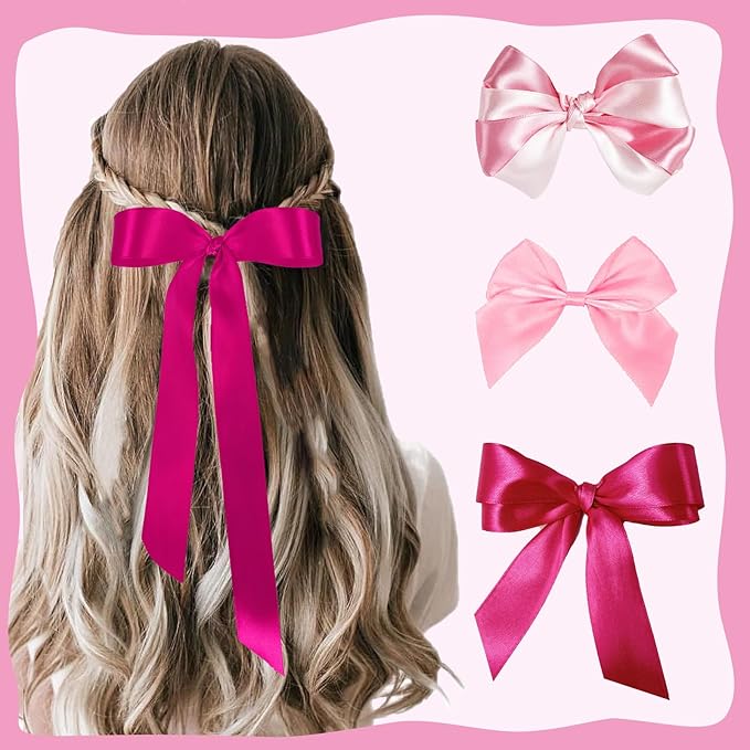 150 Yards Pink Satin Ribbon 1-1/2 Inch 6 Rolls Assortment Ribbons for Crafts Gift Wrapping Flower Bouquet Wedding Invitations Birthday Party Festival Decoration Hair Bows