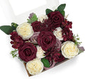 ponatia Burgundy Artificial Flowers, Wedding Flowers Combo for DIY Wedding Bouquets Centerpieces Arrangements Party Baby Shower Home Decorations (Dusty Rose & Cream)