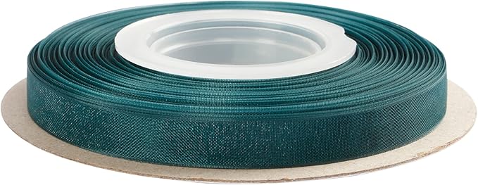 3/8 Inch Teal Shimmer Sheer Organza Ribbon Sheer Chiffon Ribbon 50 Yards-Roll Multiple Colors Available for Gift Wrapping Wedding Events Christmas Décor