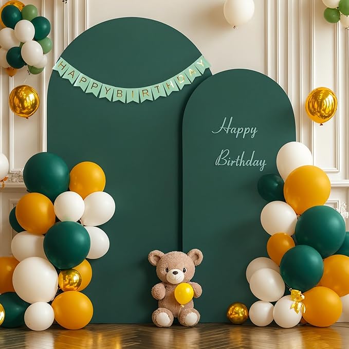 Hunter Green Arch Backdrop Covers - 7.2FT, 6FT Spandex Fitted Wedding Arch Stand Covers Round Top Chiara Stretchy Arch Backdrop Cover for Christmas Wedding Birthday Party Decoration