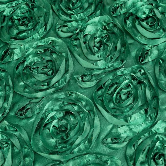 Efavormart Wonderland Rosette Premium Table Runners for Weddings Party Banquets Decor Fit Rectangle and Round Table - Hunter Emerald Green