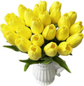 UKELER 24 Pcs Yellow Flowers Floral Artificial Tulip Flowers for Home Decorations Centerpieces Arrangement Wedding Bouquet