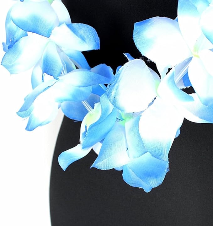 ALIMITOPIA Hawaiian Hula Leis Dance Wreath Garland Artificial Flowers Fabric Neck Loop for Luau Party Costumes (Four Colors)