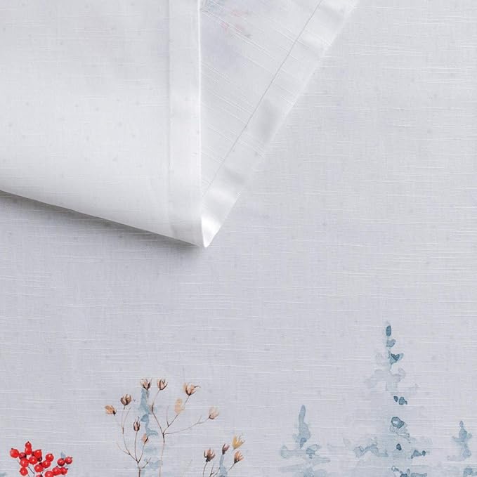 Maison d' Hermine Table Runner 100% Cotton Single Layer Table Runners 60 inches Long for Thanksgiving Christmas Decorations Home Kitchen Dining Party Wedding (Morzine, 14.5" x 60")