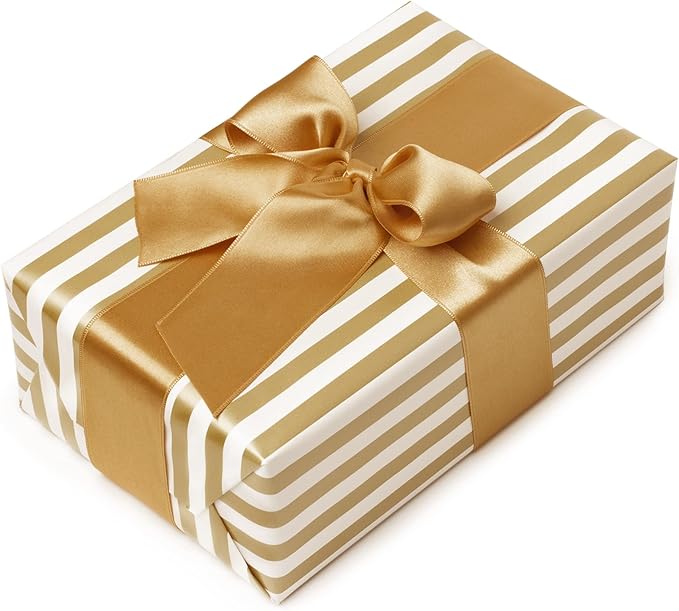 LIUYAXI Old Gold Double Faced Satin Ribbon, 1" X Continuous 50 Yards, Ribbons Perfect for Gift Wrapping Wedding Bouquet Decor DIY Craft Bow Making & Other Projects