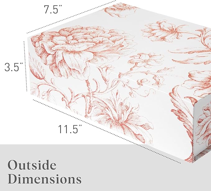 Luxury Keepsake Gift Box | Pink Floral Decorative Boxes with Magnetic Lids for Presents, Wedding Memory Box, and Bridal Gifts. 11.5" x 7.5" x 3.5"