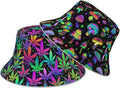 Bucket Hat Beach Summer Sun Hat Reversible Fisherman Hats Double Sided Wearing for Women Men Boys Girls