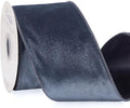Ribbli Dusty Blue Velvet Wired Ribbon 4 Inch Velvet with Satin Christmas Ribbon for Gift Wrapping Christmas Tree Decoration Crafts Wreaths Supplies-Continuous 10 Yards