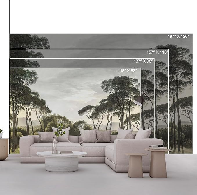 Peel and Stick Wallpaper Floral Forest Mural Flower for Bedroom Large Wall Murals Wall Paintings (Color-6, 157×110 inch)