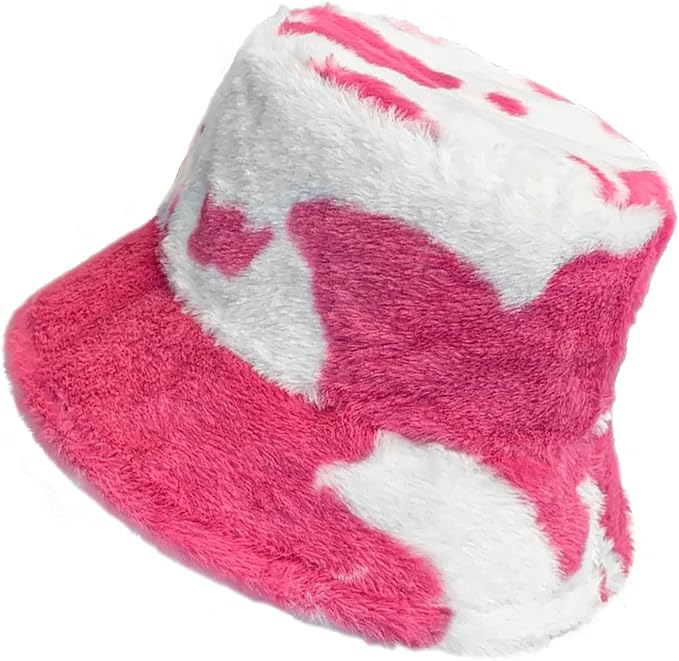 Winter Soft Faux Fur Plush Bucket Hat, Lovely Fisherman Cap, Fashion Outdoor Thick Warm Sun Cap for Women