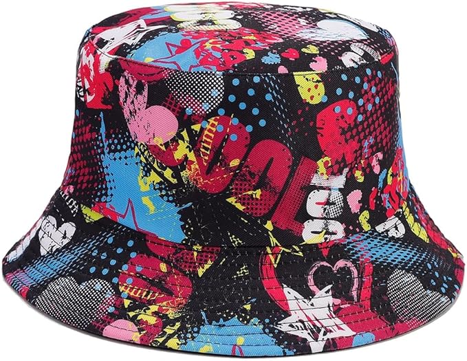 Quanhaigou Bucket Hat for Men Women,Packable Reversible Printed Sun Hats,Fisherman Outdoor Summer Travel Hiking Beach Caps
